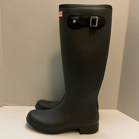 Hunter Black Tall Rain Boots - Picture 3 of 11